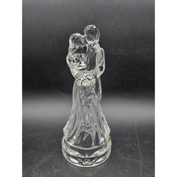 Princess House Bride and Groom Wedding Cake Topper 24% Lead Crystal - Picture 1 of 4